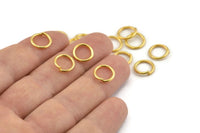 Gold Jump Ring, 50 Gold Tone Brass Jump Rings (10x1.2mm) A1080