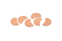 Copper Moon Blank, 12 Raw Copper Crescent Moon Stamping Blanks (13x8x0.70mm) M600