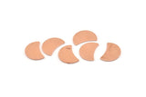 Copper Moon Blank, 12 Raw Copper Crescent Moon Stamping Blanks (13x8x0.70mm) M600