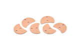 Copper Moon Charm, 12 Raw Copper Crescent Moon Charms With 2 Holes, Connectors (13x8x0.70mm) M601
