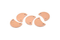 Copper Moon Charm, 12 Raw Copper Crescent Moon Charms With 2 Holes, Connectors (13x8x0.70mm) M602