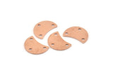 Copper Moon Charm, 12 Raw Copper Crescent Moon Charms With 3 Holes, Connectors (13x8x0.70mm) M603