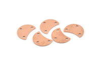 Copper Moon Charm, 12 Raw Copper Crescent Moon Charms With 3 Holes, Connectors (13x8x0.70mm) M603
