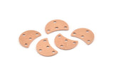 Copper Moon Charm, 12 Raw Copper Crescent Moon Charms With 4 Holes, Connectors (13x8x0.70mm) M604
