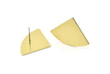 Brass Triangle Earring, 6 Raw Brass Fan Stud Earrings (30x19x0.80mm) M220 A1654