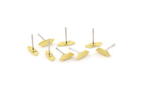 Stud Earring, 12 Raw Brass, Stud Earrings, Ear Stud, Brass Earrings (11x3.5x0.80mm) A1532