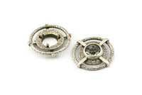 Silver Charm, 2 Antique Silver Plated Brass, Silver Pendants, Charm Pendants - Pad Size 10mm (26x6x2mm) U106 H0383