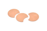 Copper Moon Blank, 12 Raw Copper Crescent Moon Stamping Blanks (20x15x0.70mm) M605