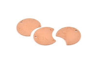 Bakır Ay Tılsımı, 1 Delikli 12 Ham Bakır Hilal Ay Tılsımı (20x15x0,70 mm) M614