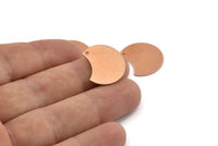 Bakır Ay Tılsımı, 1 Delikli 12 Ham Bakır Hilal Ay Tılsımı (20x15x0,70 mm) M610