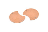 Copper Moon Charm, 12 Raw Copper Crescent Moon Charms With 2 Holes, Connectors (20x15x0.70mm) M607