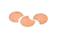 Copper Moon Charm, 12 Raw Copper Crescent Moon Charms With 2 Holes, Connectors (20x15x0.70mm) M607