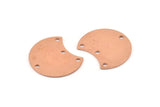 Copper Moon Charm, 12 Raw Copper Crescent Moon Charms With 4 Holes, Connectors (20x15x0.70mm) M612