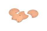 Copper Moon Charm, 12 Raw Copper Crescent Moon Charms With 4 Holes, Connectors (20x15x0.70mm) M612