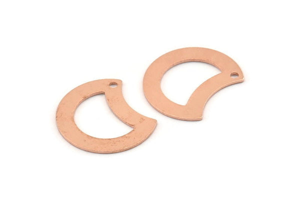 Bakır Ay Tılsımı, 1 Delikli 12 Ham Bakır Hilal Ay Tılsımı (20x15x0,70 mm) M618