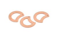 Copper Moon Charm, 12 Raw Copper Crescent Moon Charms With 1 Hole (20x15x0.70mm) M618