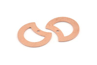 Bakır Ay Tılsımı, 1 Delikli 12 Ham Bakır Hilal Ay Tılsımı (20x15x0,70 mm) M619