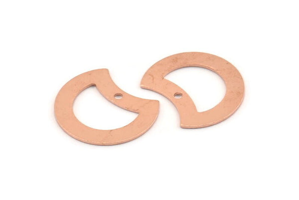 Bakır Ay Tılsımı, 1 Delikli 12 Ham Bakır Hilal Ay Tılsımı (20x15x0,70 mm) M619