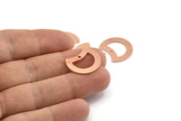 Bakır Ay Tılsımı, 1 Delikli 12 Ham Bakır Hilal Ay Tılsımı (20x15x0,70 mm) M619