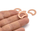 Copper Moon Charm, 12 Raw Copper Crescent Moon Charms With 2 Holes, Connectors (20x15x0.70mm) M621