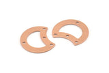 Copper Moon Charm, 12 Raw Copper Crescent Moon Charms With 4 Holes, Connectors (20x15x0.70mm) M624
