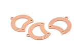 Copper Moon Charm, 12 Raw Copper Crescent Moon Charms With 1 Loop And 2 Holes (20x20x0.70mm) M625