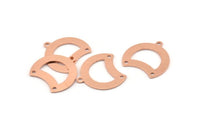 Copper Moon Charm, 12 Raw Copper Crescent Moon Charms With 1 Loop And 2 Holes (20x20x0.70mm) M625