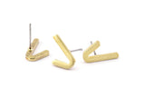 Earring Studs, 10 Raw Brass -  Irregular Stud Earrings - Brass Earrings - Earrings (14x8.5x1.5mm) N1411