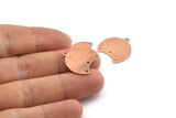 Bakır Ay Tılsımı, 1 Döngü ve 3 Delikli 12 Ham Bakır Hilal Ay Tılsımı (20x20x0,70 mm) M632