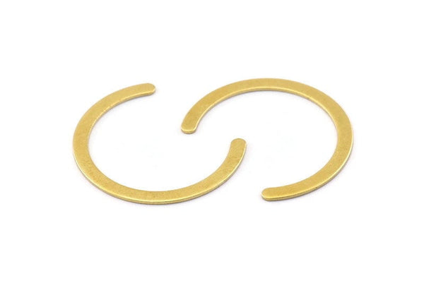 Brass Geometric Blank, 12 Raw Brass Geometric Stamping Blanks (34x3x0.80mm) A1659
