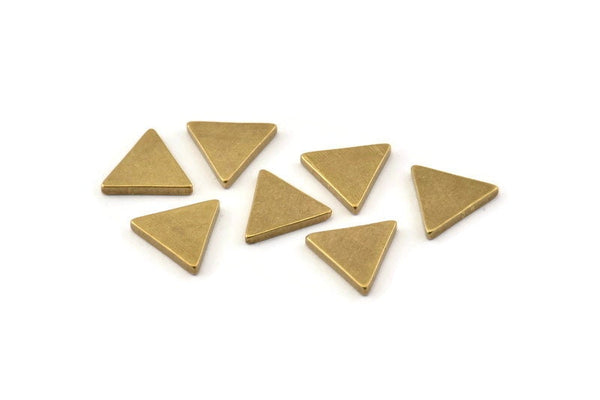Brass Triangle Blank, 12 Raw Brass Industrial Triangle Blanks (10x1.5mm) Y071
