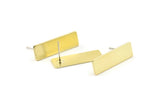 Brass Rectangle Earring, 8 Raw Brass Rectangle Stud Earrings (25x8x0.80mm) A0915 A1666