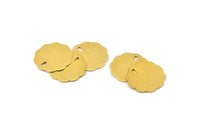 Brass Round Charm, 50 Raw Brass Round Charms With 1 Hole (15x0.40mm) C067
