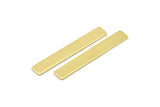 Brass Rectangle Blank, 12 Raw Brass Rectangle Stamping Blanks (41x6x0.90mm) M643