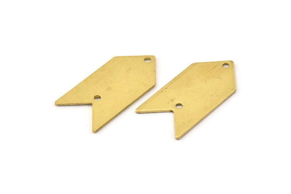 Brass Arrow Charm, 4 Raw Brass Chevron Charm With 2 Holes, Connectors (15x30x0.80mm) C011