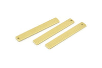 Brass Rectangle Bar, 12 Raw Brass Stamping Blanks With 1 Hole, Necklace Bar (41x6x0.80mm) M644