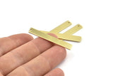 Brass Rectangle Bar, 12 Raw Brass Stamping Blanks With 1 Hole, Necklace Bar (41x6x0.80mm) M644