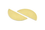 Semi Circle Blank, 8 Raw Brass Half Moon Stamping Blanks (39x15x0.90mm) M634