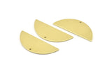 Semi Circle Charm, 8 Raw Brass Half Moon Charms With 1 Hole, Stamping Blank (39x15x0.90mm) M635