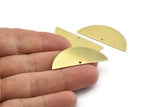 Semi Circle Charm, 8 Raw Brass Half Moon Charms With 1 Hole, Stamping Blank (39x15x0.90mm) M636