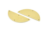 Semi Circle Charm, 8 Raw Brass Half Moon Charms With 4 Holes, Stamping Blank (39x15x0.90mm) M639