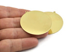 Brass Round Charm, 2 Raw Brass Round Charms With 1 Loop, Stamping Blanks (45x43x0.90mm) M649