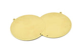 Brass Round Charm, 2 Raw Brass Round Charms With 1 Loop And 1 Hole, Stamping Blanks (45x43x0.90mm) M650