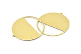 Brass Round Charm, 2 Raw Brass Round Charms With 1 Loop, Stamping Blanks (45x43x0.90mm) M659