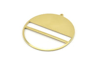 Brass Round Charm, 2 Raw Brass Round Charms With 1 Loop, Stamping Blanks (45x43x0.90mm) M663