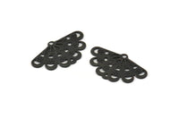 Black Peacock Charm, 20 Oxidized Black Brass Peacock Charms With 1 Hole (22mm) A0204 S1039
