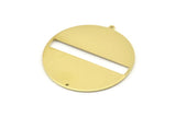 Pirinç Yuvarlak Charm, 1 Döngü ve 1 Delikli 2 Ham Pirinç Yuvarlak Charm, Damgalama Boşlukları (45x43x0,90 mm) M652
