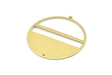 Brass Round Charm, 2 Raw Brass Round Charms With 1 Loop And 1 Hole, Stamping Blanks (45x43x0.90mm) M662