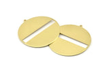 Brass Round Charm, 2 Raw Brass Round Charms With 1 Loop, Stamping Blanks (45x43x0.90mm) M651