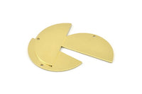 Raw Brass Blank, 10 Raw Brass Semi Circle Blanks with 1 Hole (38x17x0.80mm) A0142 M507